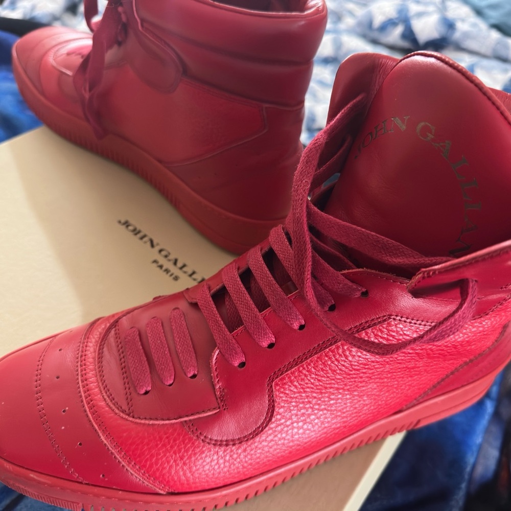 Italian Leather John Gallano Paris Hightop Designer Sneaker US 11 EU 44